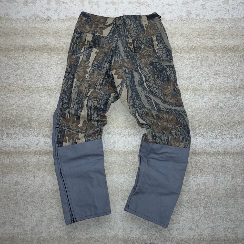 Vintage 90s Rebark Hunting Camo Tactical Pants 32x30 Baggy Double Knees Woodland - Picture 2 of 4